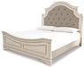 Realyn King Upholstered Panel Bed with Mirrored Dresser and Nightstand - alternate view 3