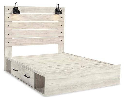 Cambeck Queen Panel Bed with 2 Storage Drawers with Mirrored Dresser and Nightstand - alternate view 2