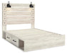 Cambeck Queen Panel Bed with 2 Storage Drawers with Mirrored Dresser and Nightstand - alternate view 2