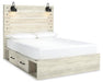 Cambeck Queen Panel Bed with 2 Storage Drawers with Mirrored Dresser and Nightstand - alternate view 3