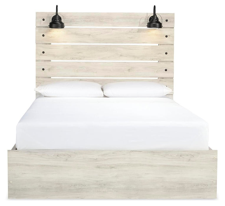 Cambeck Queen Panel Bed with 2 Storage Drawers with Mirrored Dresser and Nightstand - alternate view 4