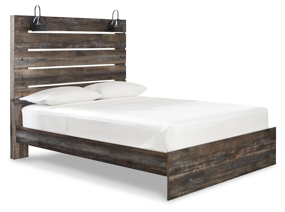 Drystan Queen Panel Bed with Mirrored Dresser and Nightstand - alternate view 4