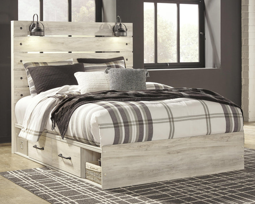 Cambeck Queen Panel Bed with 2 Storage Drawers with Mirrored Dresser and Nightstand - alternate view 12