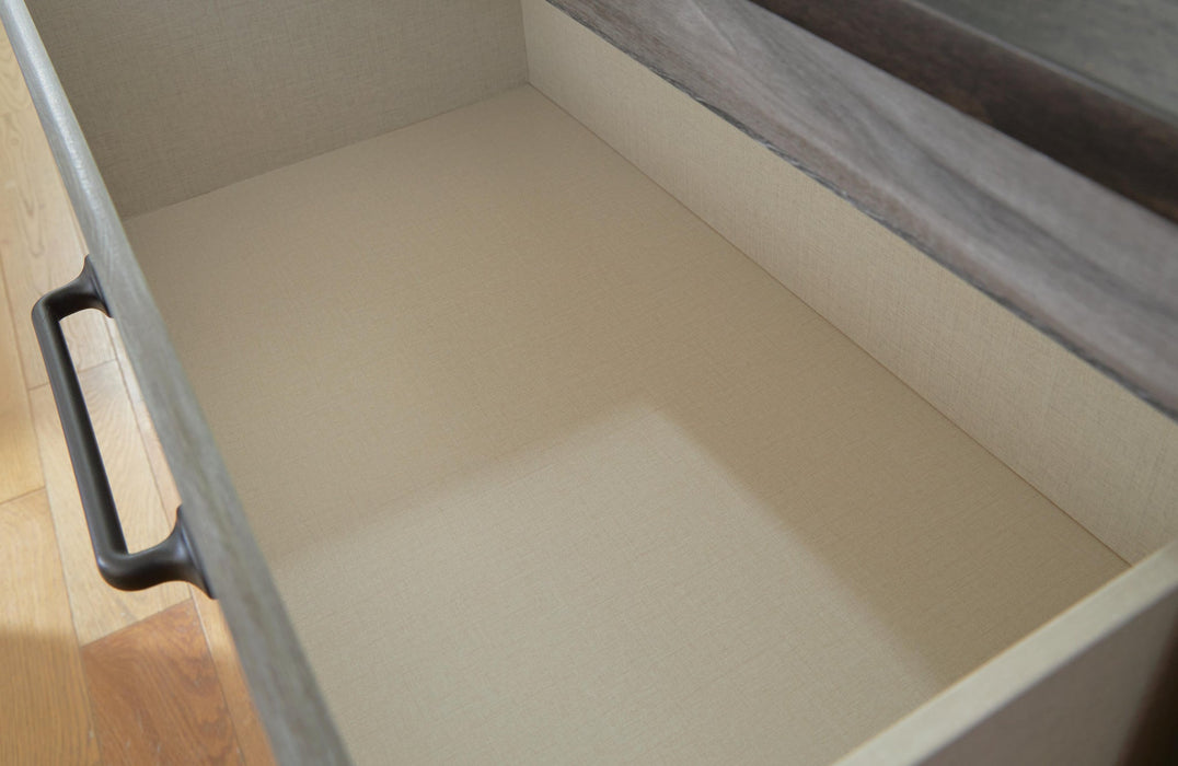 Bronyan King Panel Bed with Mirrored Dresser - alternate view 8