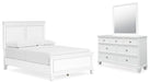 Fortman Full Panel Bed with Mirrored Dresser