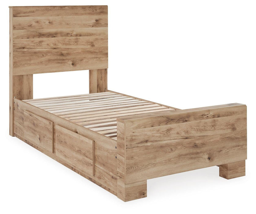 Hyanna Twin Panel Bed with 2 Side Storage, Dresser, Mirror and Nightstand - alternate view 6