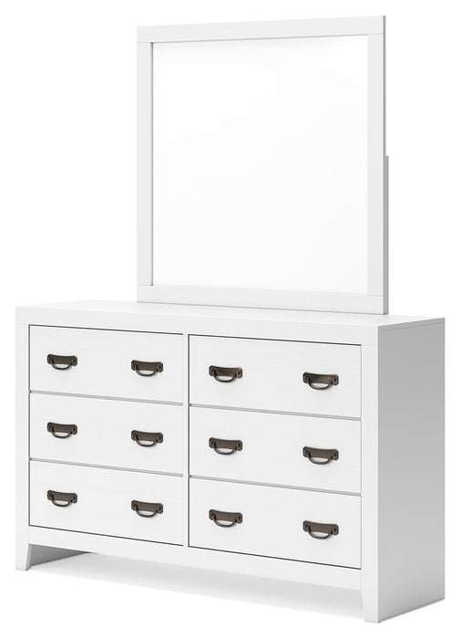 Binterglen Twin Panel Bed with Mirrored Dresser - alternate view 5
