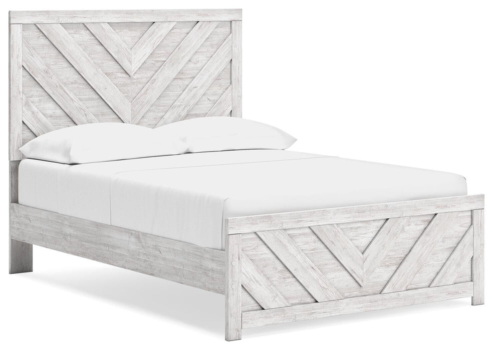 Cayboni Full Panel Bed with Mirrored Dresser and Nightstand - alternate view 7