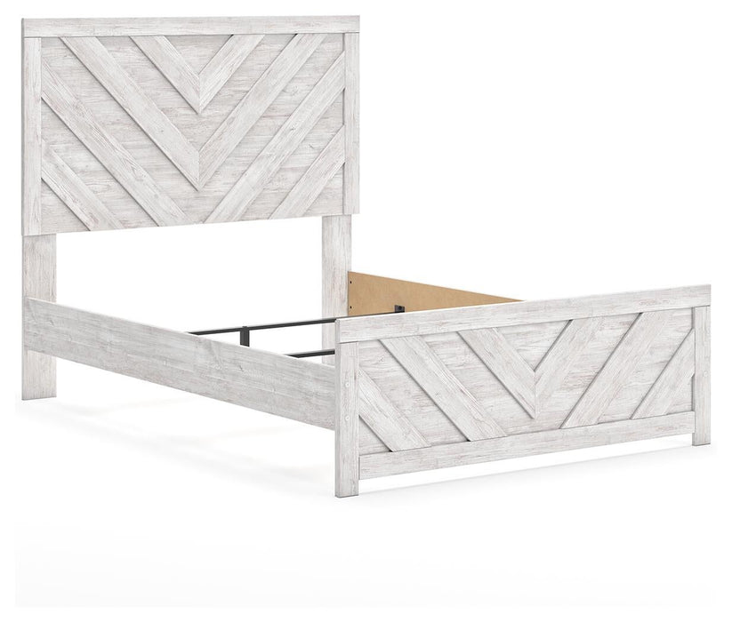 Cayboni Full Panel Bed with Mirrored Dresser and Nightstand - alternate view 8