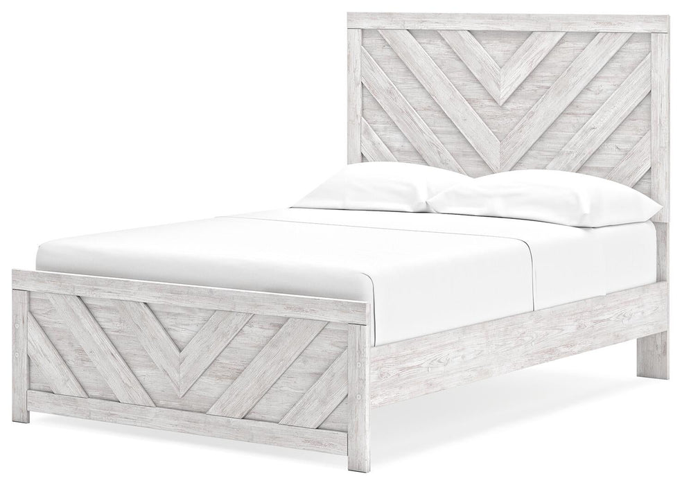 Cayboni Full Panel Bed with Mirrored Dresser and Nightstand - alternate view 10