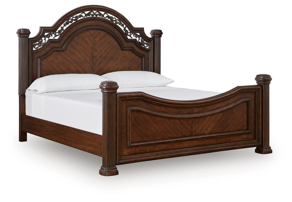 Lavinton Queen Poster Bed with Mirrored Dresser - alternate view 3