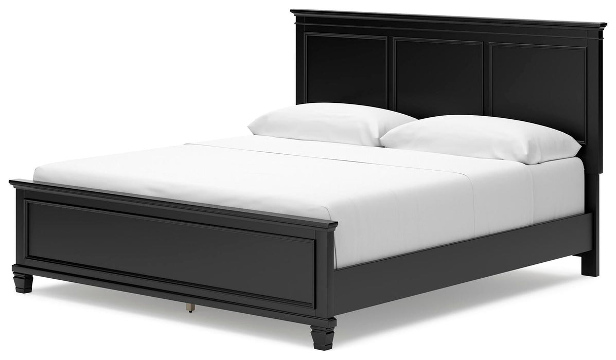 Lanolee California King Panel Bed with Mirrored Dresser, Chest and Nightstand - alternate view 16
