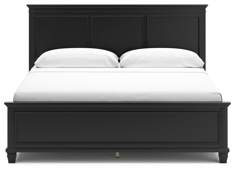 Lanolee King Panel Bed with Mirrored Dresser and Nightstand - alternate view 9