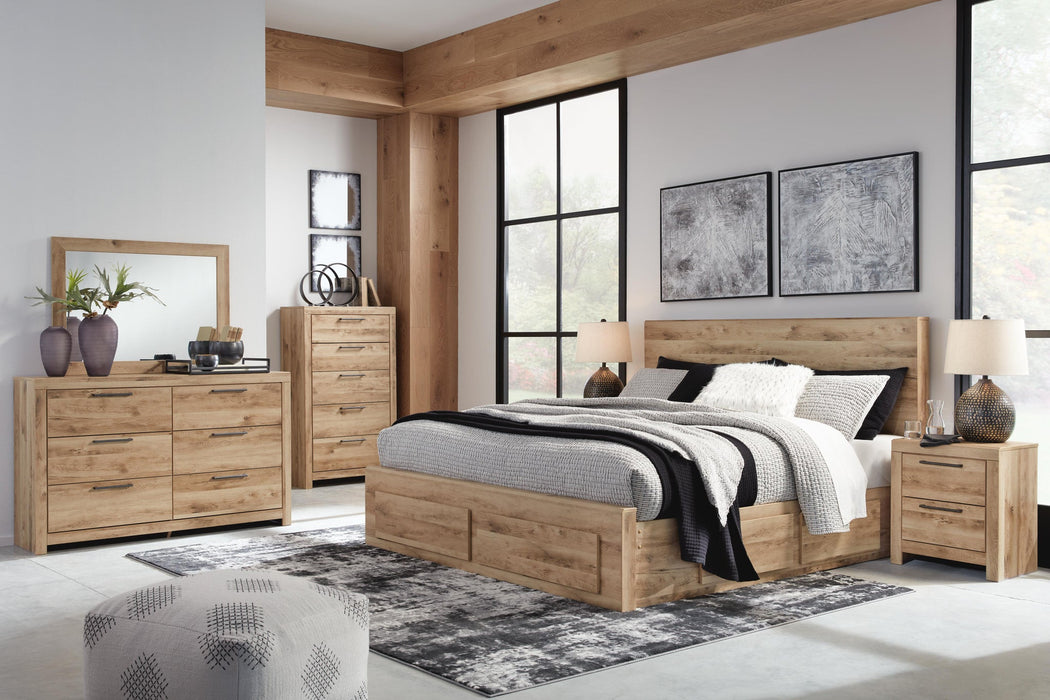 Hyanna Queen Panel Storage Bed with 1 Under Bed Storage Drawer, Dresser and Mirror - alternate view 7