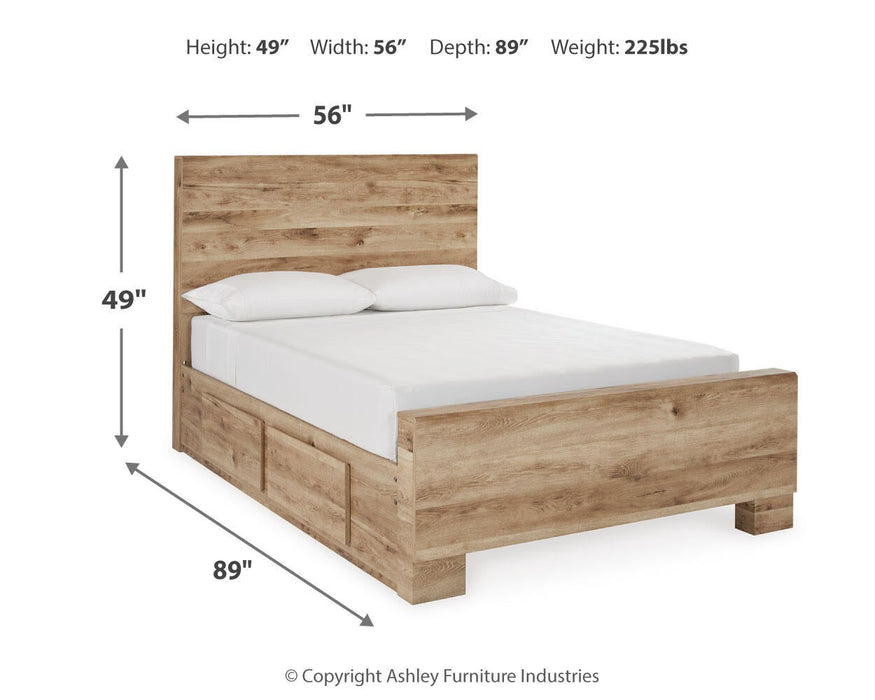 Hyanna Full Panel Bed with Storage with Mirrored Dresser - alternate view 9