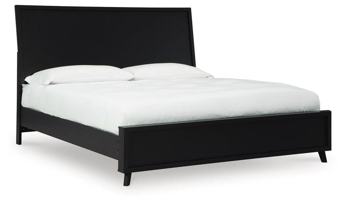Danziar Queen Panel Bed with Mirrored Dresser - alternate view 4