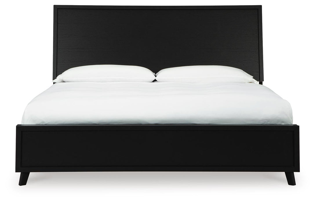 Danziar Queen Panel Bed with Mirrored Dresser - alternate view 5