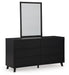 Danziar Queen Panel Bed with Mirrored Dresser - alternate view 3
