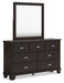 Covetown California King Panel Bed with Mirrored Dresser - alternate view 2