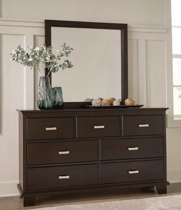 Covetown California King Panel Bed with Mirrored Dresser - alternate view 10