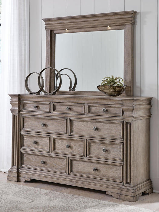 Blairhurst King Panel Bed with Mirrored Dresser and Nightstand - alternate view 11