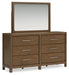 Cabalynn Queen Panel Bed with Storage with Mirrored Dresser - alternate view 2