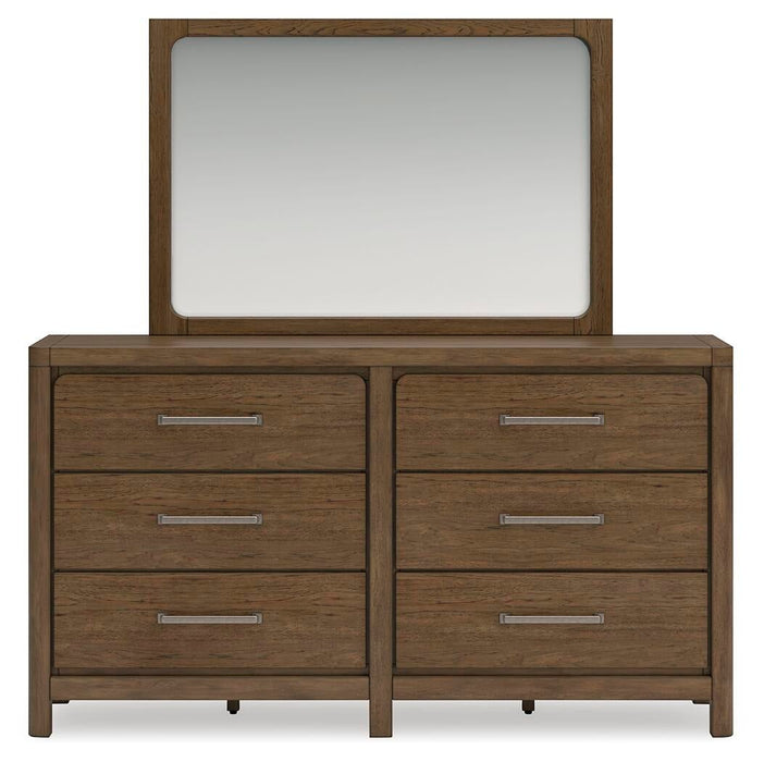 Cabalynn Queen Panel Bed with Storage with Mirrored Dresser - alternate view 4