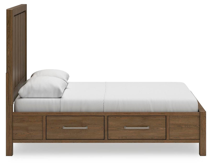 Cabalynn Queen Panel Bed with Storage with Mirrored Dresser - alternate view 15