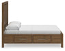 Cabalynn Queen Panel Bed with Storage with Mirrored Dresser - alternate view 15