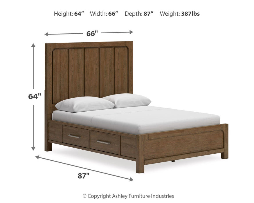Cabalynn Queen Panel Bed with Storage with Mirrored Dresser - alternate view 14