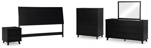 Danziar King Panel Headboard, Dresser, Mirror, Chest and Nightstand