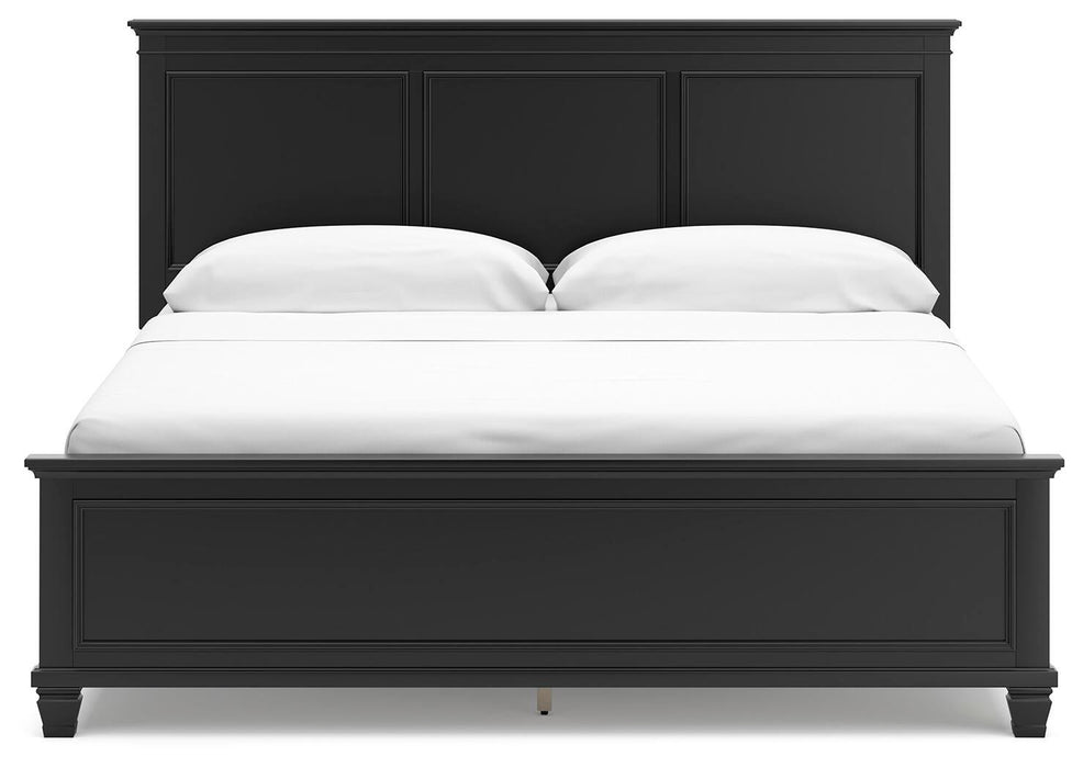 Lanolee California King Panel Bed with Mirrored Dresser - alternate view 6