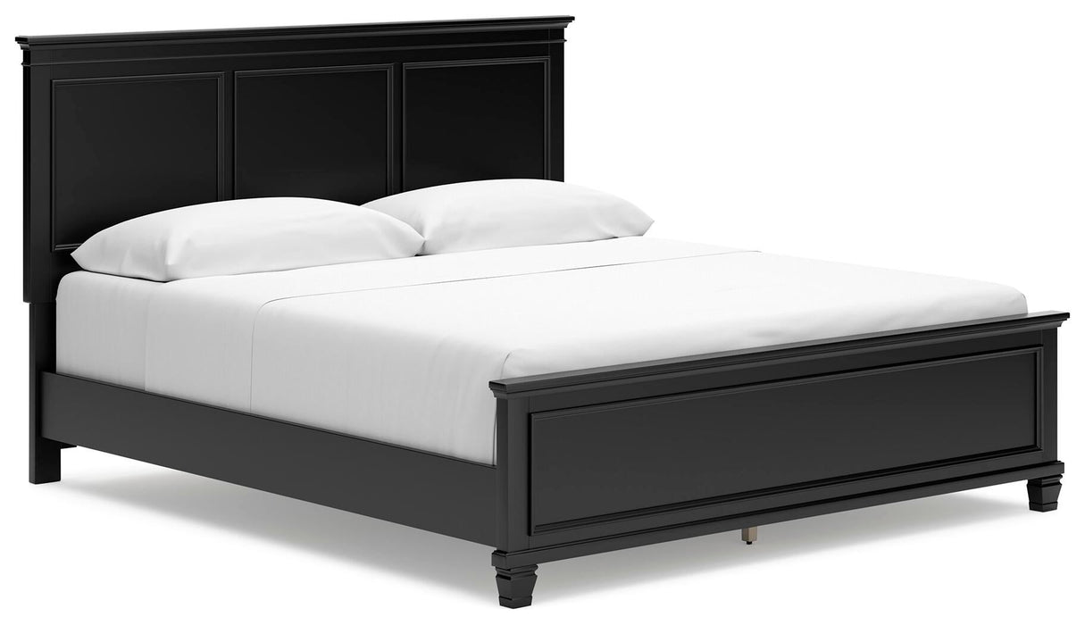 Lanolee California King Panel Bed with Mirrored Dresser - alternate view 7