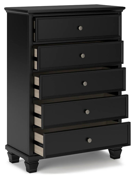 Lanolee King Panel Bed with Mirrored Dresser, Chest and Nightstand - alternate view 13
