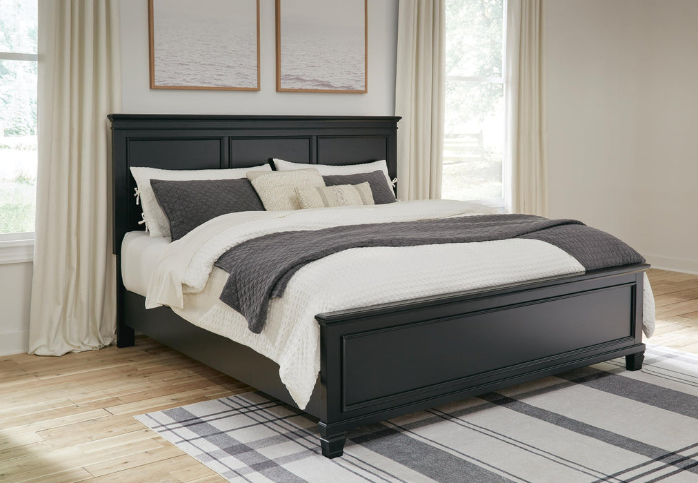 Lanolee King Panel Bed with Mirrored Dresser, Chest and Nightstand - alternate view 26