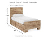 Hyanna Twin Panel Bed with Storage with Mirrored Dresser - alternate view 8