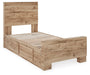 Hyanna Twin Panel Bed with Storage with Mirrored Dresser - alternate view 5