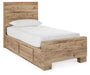 Hyanna Twin Panel Bed with Storage with Mirrored Dresser - alternate view 4