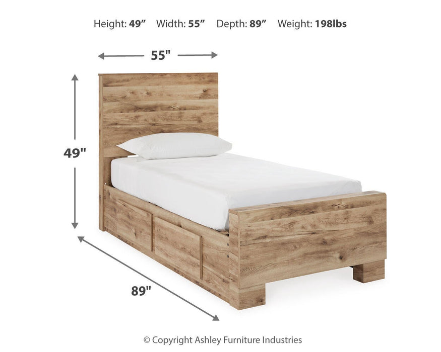Hyanna Twin Panel Bed with Storage with Mirrored Dresser - alternate view 9