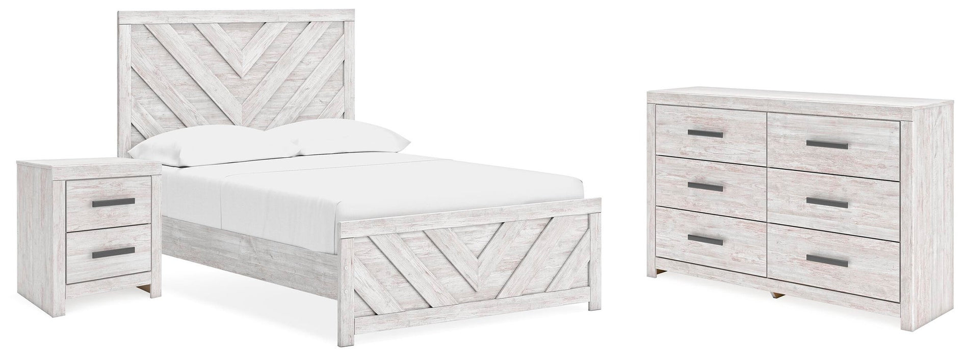 Cayboni Full Panel Bed with Mirrored Dresser - alternate view 3