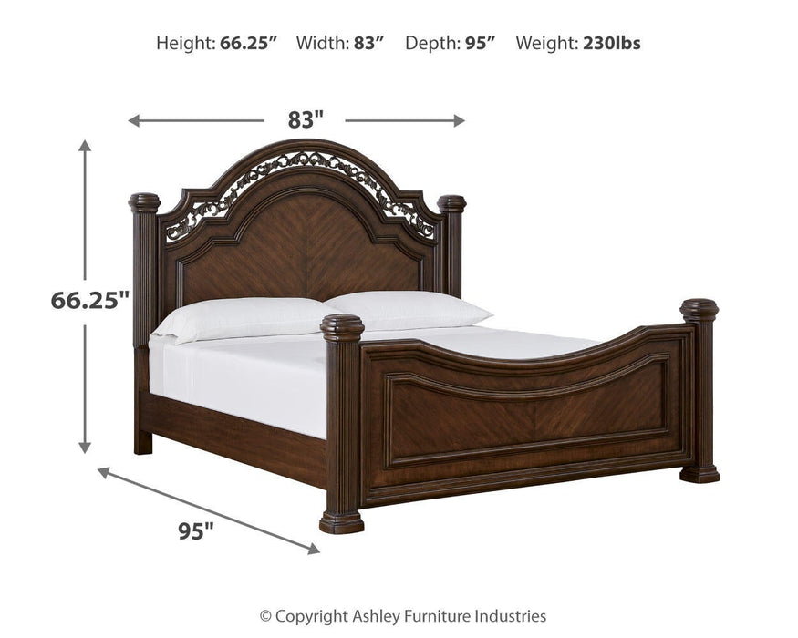 Lavinton King Poster Bed with Mirrored Dresser - alternate view 8