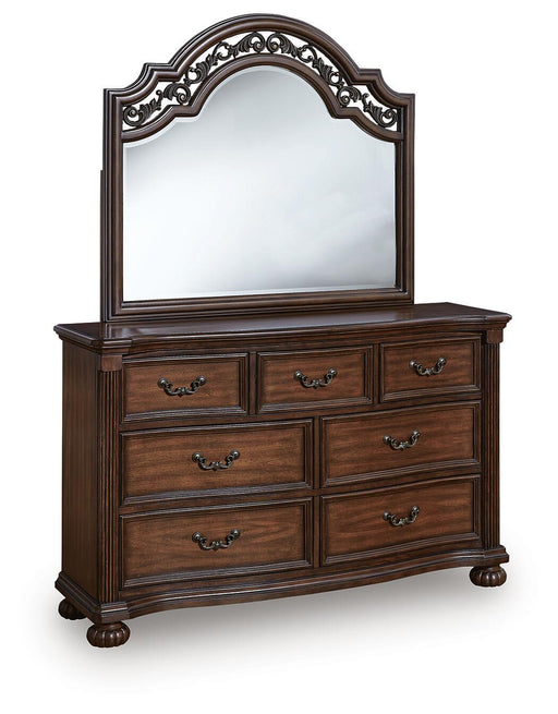 Lavinton King Poster Bed with Mirrored Dresser and Nightstand - alternate view 2