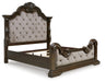 Maylee King Upholstered Bed with Mirrored Dresser and Nightstand - alternate view 6
