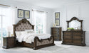Maylee Queen Upholstered Bed with Mirrored Dresser and Nightstand - alternate view 11