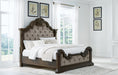 Maylee Queen Upholstered Bed with Mirrored Dresser and Nightstand - alternate view 13