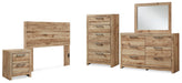 Hyanna Full Panel Headboard, Dresser, Mirror, Chest and Nightstand
