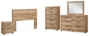 Hyanna Queen Panel Headboard, Dresser, Mirror, Chest and Nightstand