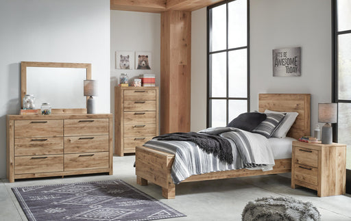 Hyanna Twin Panel Bed, Dresser, Mirror, Chest and Nightstand - alternate view 2