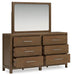 Cabalynn King Upholstered Bed with Mirrored Dresser - alternate view 3