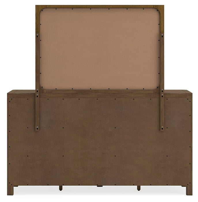 Cabalynn King Upholstered Bed with Mirrored Dresser - alternate view 6